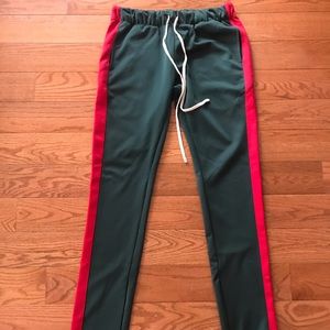 Green and Red Track Pants